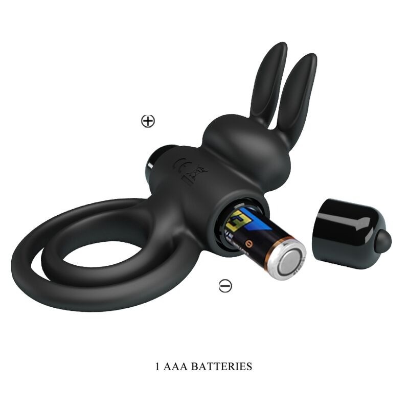 PRETTY LOVE | RING III | VIBRATING RABBIT COCK RING - BLACK