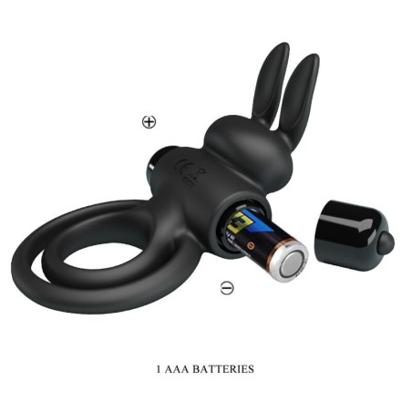 PRETTY LOVE | RING III | VIBRATING RABBIT COCK RING - BLACK