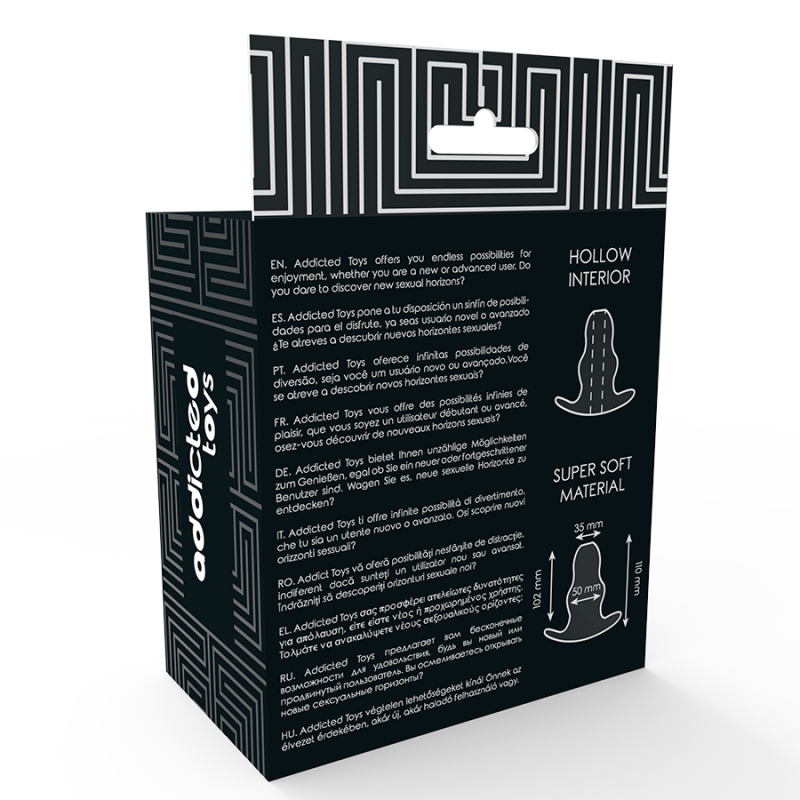 ADDICTED TOYS | Διαμπερές Κούφια Πρωκτική Σφήνα Medium 11cm - Διάφανη