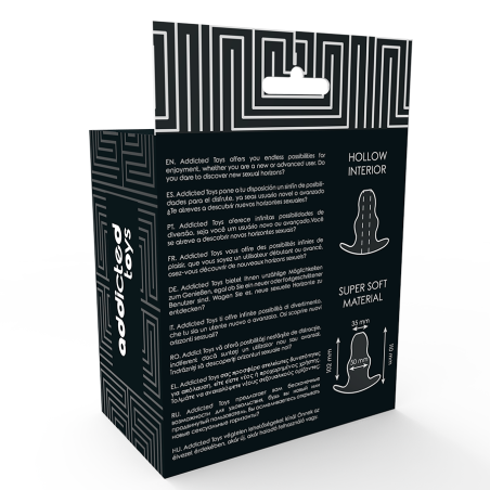 ADDICTED TOYS | Διαμπερές Κούφια Πρωκτική Σφήνα Medium 11cm - Διάφανη