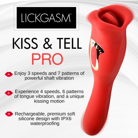 Lickgasm Kiss & Tell Pro | Δονητής με Γλώσσα Κλειτοριδικής Διέγερσης