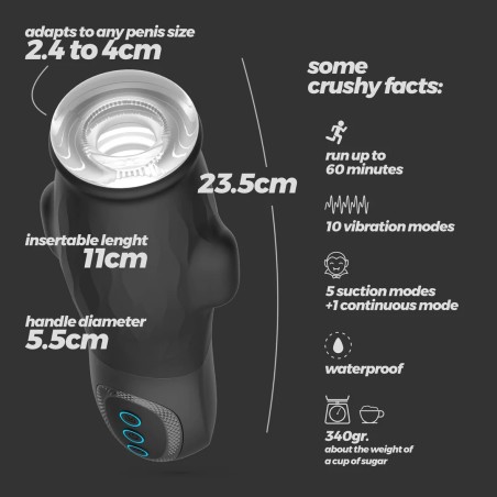 Crushious Gargantua Αυνανιστήρι Αναρρόφησης & Δόνησης 15 Λειτουργιών