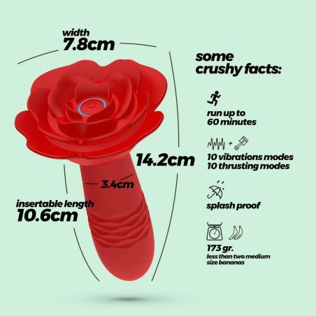 Crushious Romeo Thrusting Anal Rose Plug Remote Control