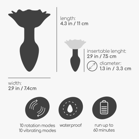 Crushious Giulietta Rotating Anal Rose Plug Remote Control