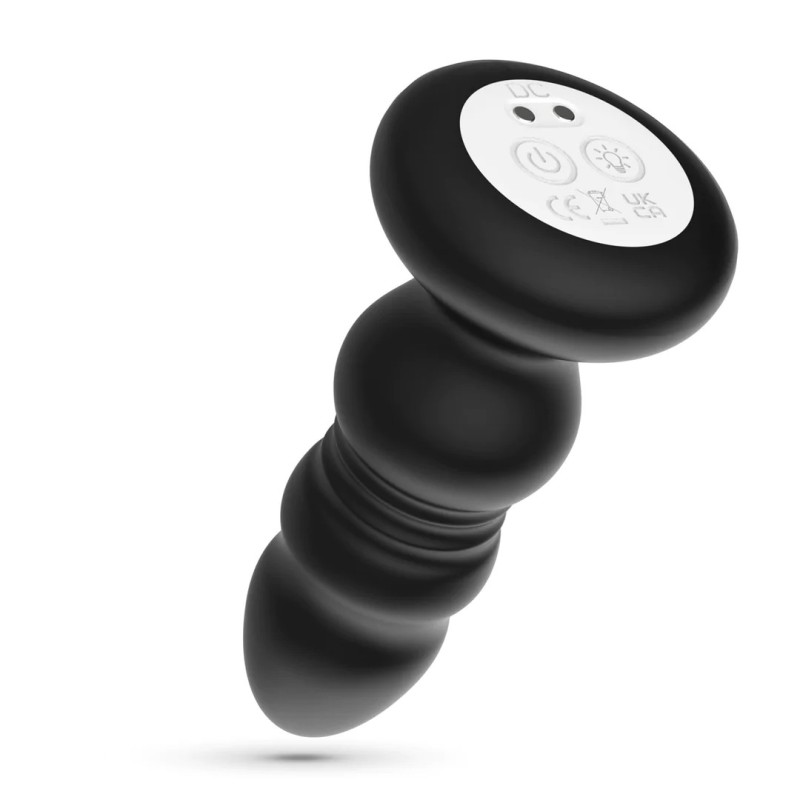 Crushious Australis Vibrating & Thrusting Anal Plug with LED RGB Remote