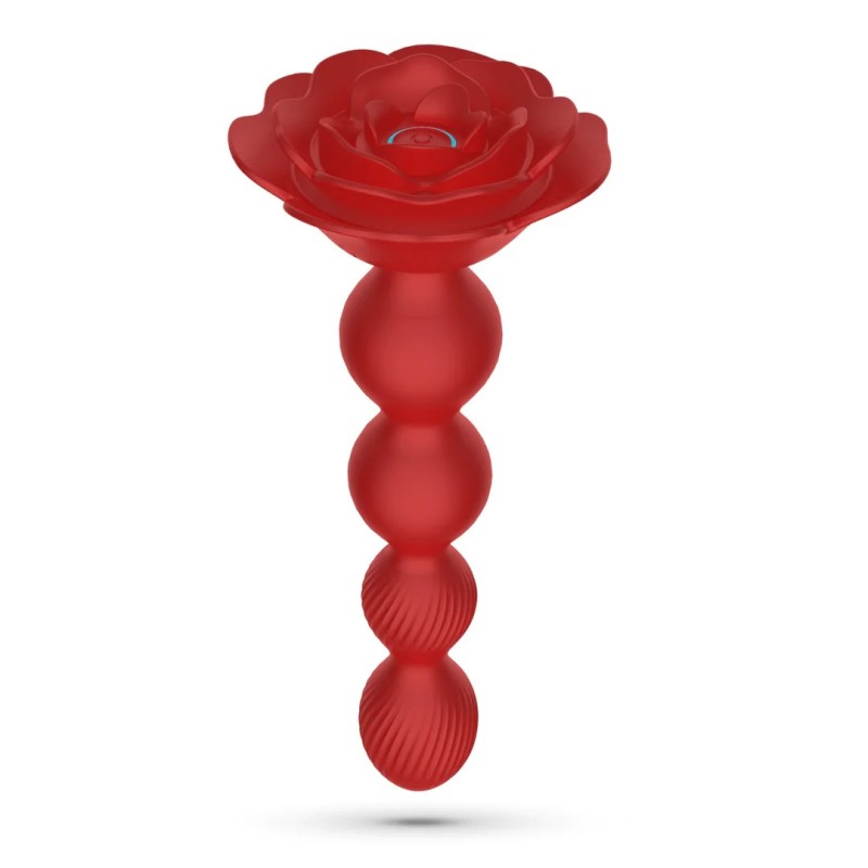 Crushious Rosaline Rotating Anal Rose Plug with Remote Control - Red