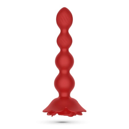 Crushious Rosaline Rotating Anal Rose Plug with Remote Control - Red