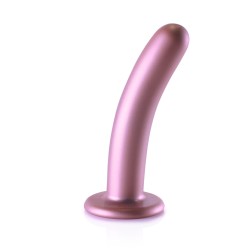 Ouch! Smooth Silicone G-Spot Dildo Suction Cup 6" Rose Gold