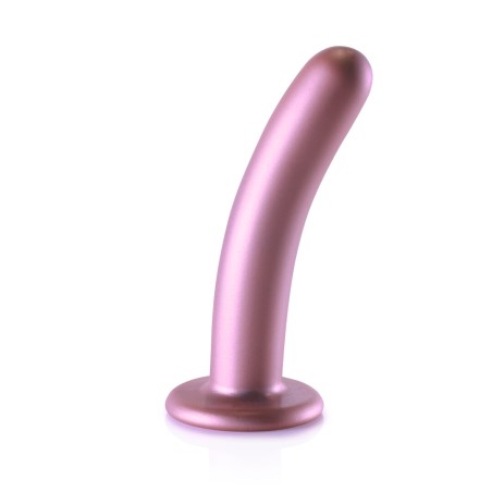 Ouch! Smooth Silicone G-Spot Dildo Suction Cup 6" Rose Gold
