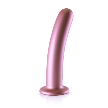 Ouch! Smooth Silicone G-Spot Dildo Suction Cup 7" Rose Gold
