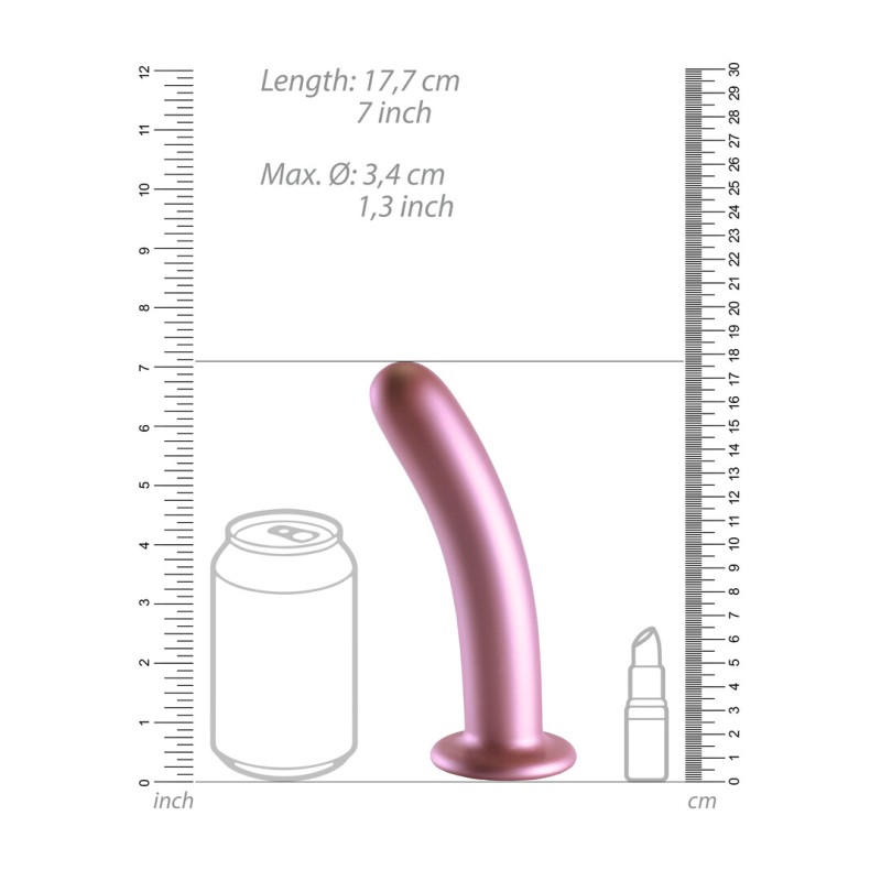 Ouch! Λείο Σιλικόνης G-Spot Dildo με Βεντούζα 17 cm Rose Gold