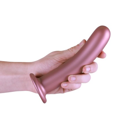 Ouch! Smooth Silicone G-Spot Dildo Suction Cup 7" Rose Gold