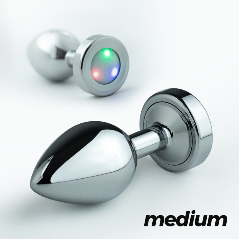 Crushious Borealis Metal Anal Plug LED RGB Medium Silver