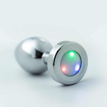 Crushious Borealis Metal Anal Plug LED RGB Medium Silver