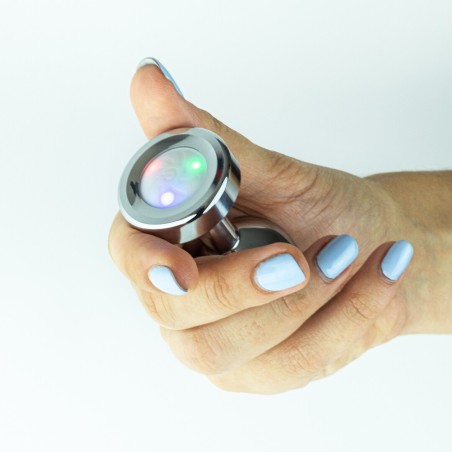 Crushious Borealis Metal Anal Plug LED RGB Medium Silver