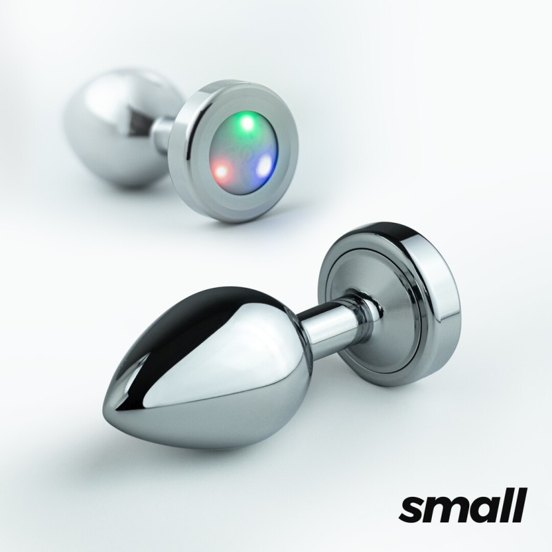 Crushious Borealis Metal Anal Plug LED RGB Small Silver