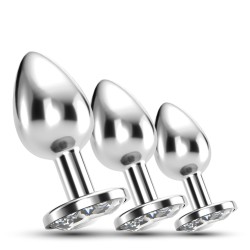 Crushious Bijou Anal Train Trio - Set of 3 Jewel Plugs Clear