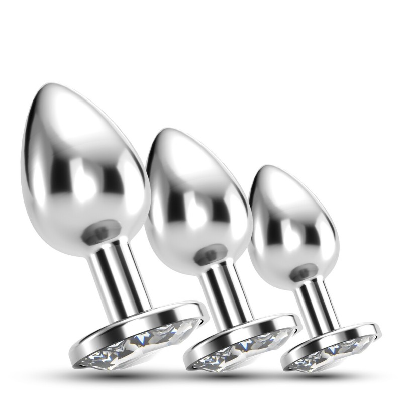 Crushious Bijou Anal Train Trio - Set of 3 Jewel Plugs Clear