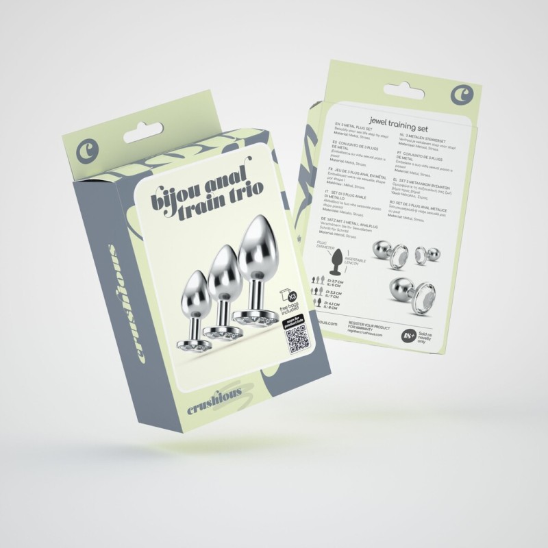 Crushious Bijou Anal Train Trio - Σετ 3 Πρωκτικών Σφηνών με Κόσμημα