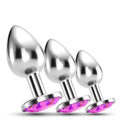 Crushious Bijou Anal Train Trio - Set of 3 Jewel Plugs Pink