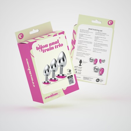 Crushious Bijou Anal Train Trio - Σετ 3 Πρωκτικών Σφηνών με Κόσμημα - Ροζ