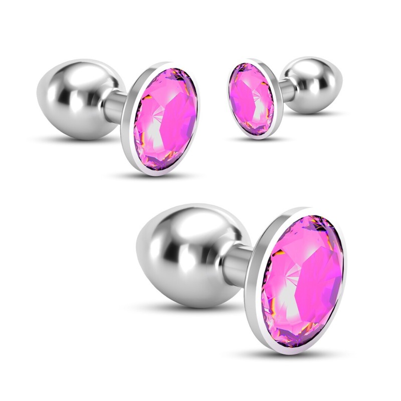 Crushious Bijou Anal Train Trio - Set of 3 Jewel Plugs Pink