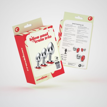 Crushious Bijou Anal Train Trio - Σετ 3 Πρωκτικών Σφηνών με Κόσμημα Κόκκινο