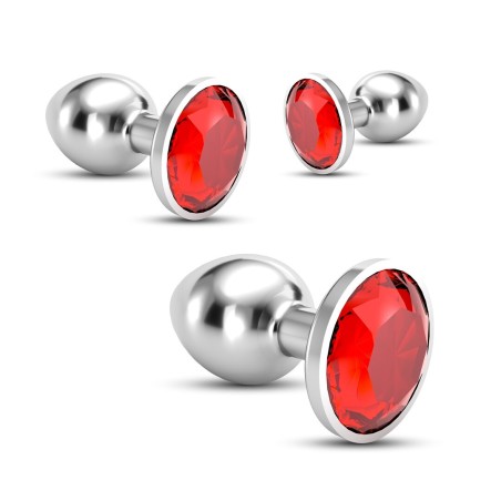 Crushious Bijou Anal Train Trio - Set of 3 Jewel Plugs Red