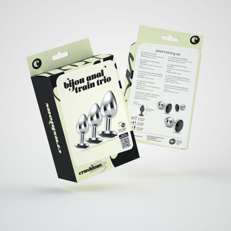 Crushious Bijou Anal Train Trio - Set of 3 Jewel Plugs Black