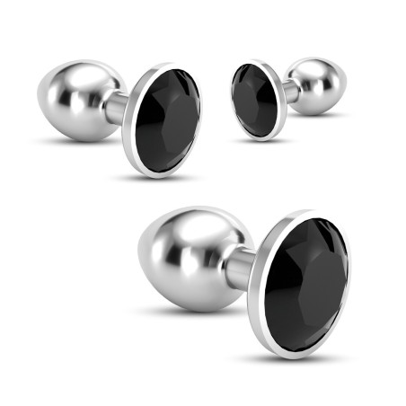 Crushious Bijou Anal Train Trio - Set of 3 Jewel Plugs Black