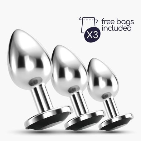 Crushious Bijou Anal Train Trio - Set of 3 Jewel Plugs Black