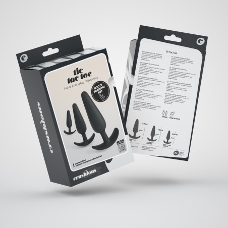 Crushious Tic Tac Toe Anal Plug Training Set Black
