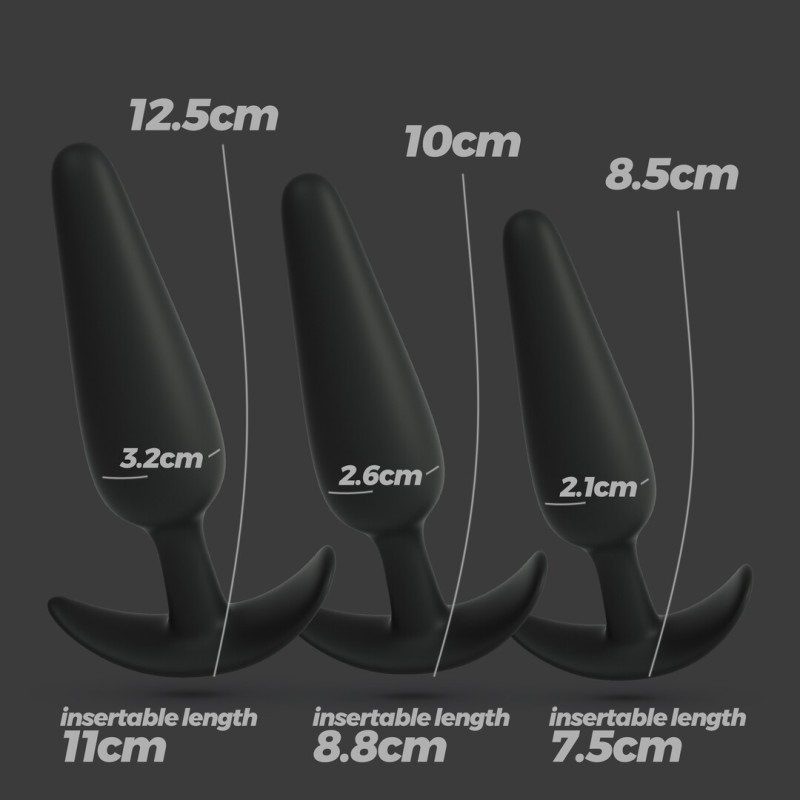 Crushious Tic Tac Toe Anal Plug Training Set Black