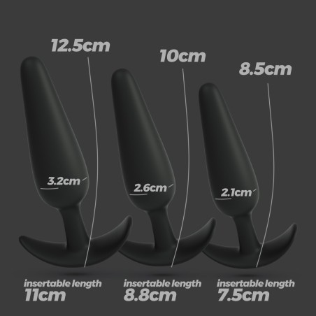 Crushious Tic Tac Toe Anal Plug Training Set Black