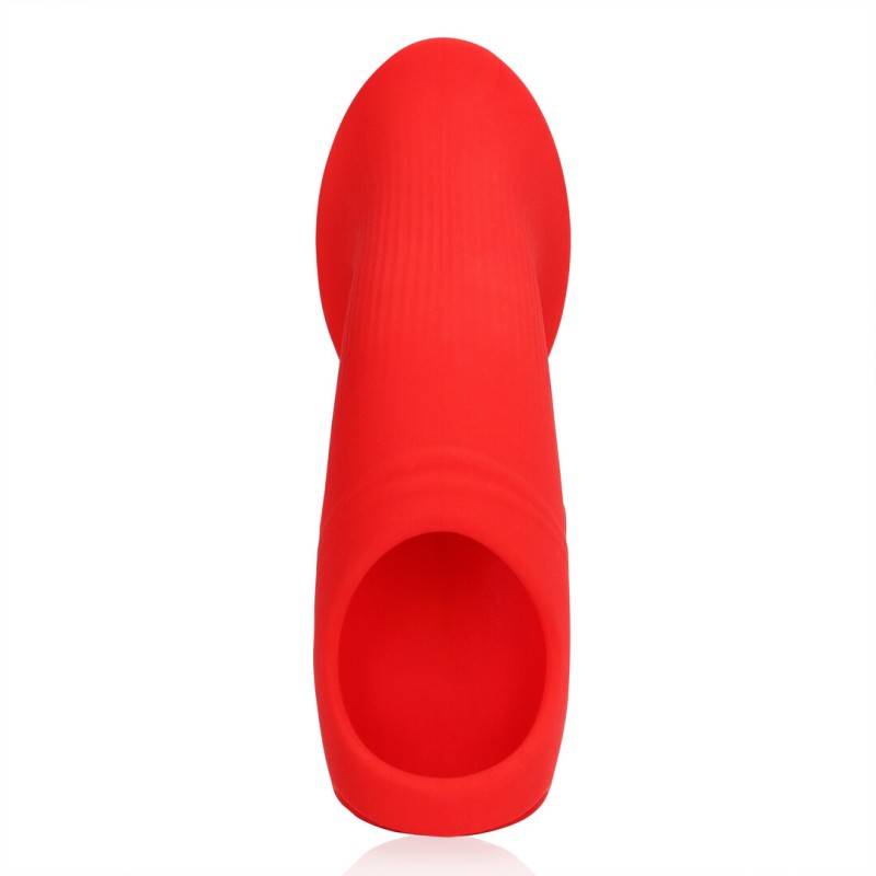 Loveline Textured Finger Vibrator 10 Speed Sunrise Red