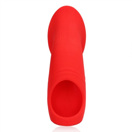 Loveline Textured Finger Vibrator 10 Speed Sunrise Red