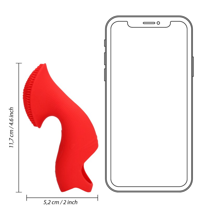 Loveline Textured Finger Vibrator 10 Speed Sunrise Red