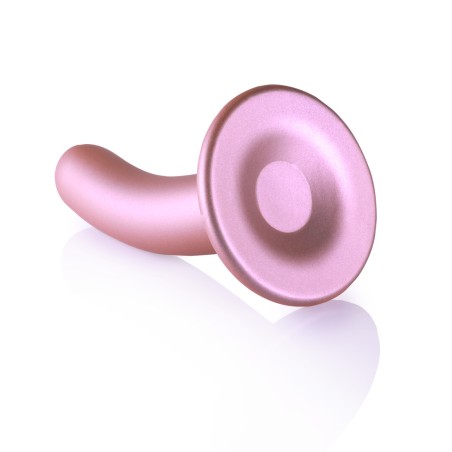 Ouch! Smooth Silicone G-Spot Dildo 12cm Metallic Rose