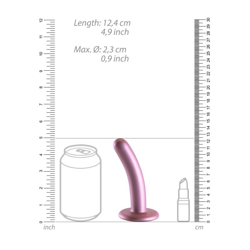 Ouch! Smooth Silicone G-Spot Dildo 12cm Metallic Rose