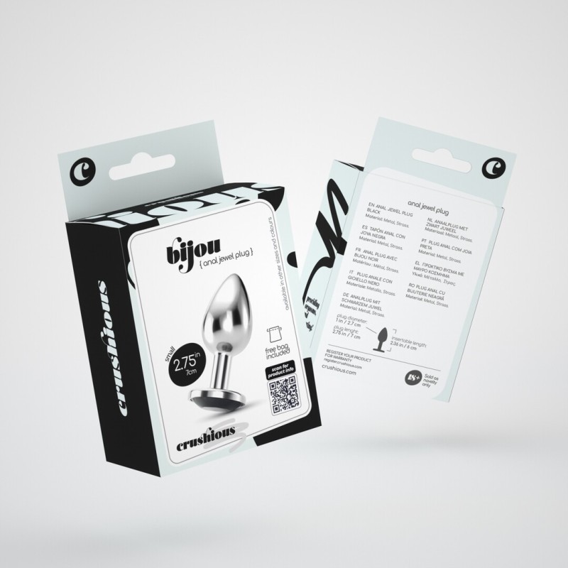 Crushious Bijou Anal Jewel Plug Small Black