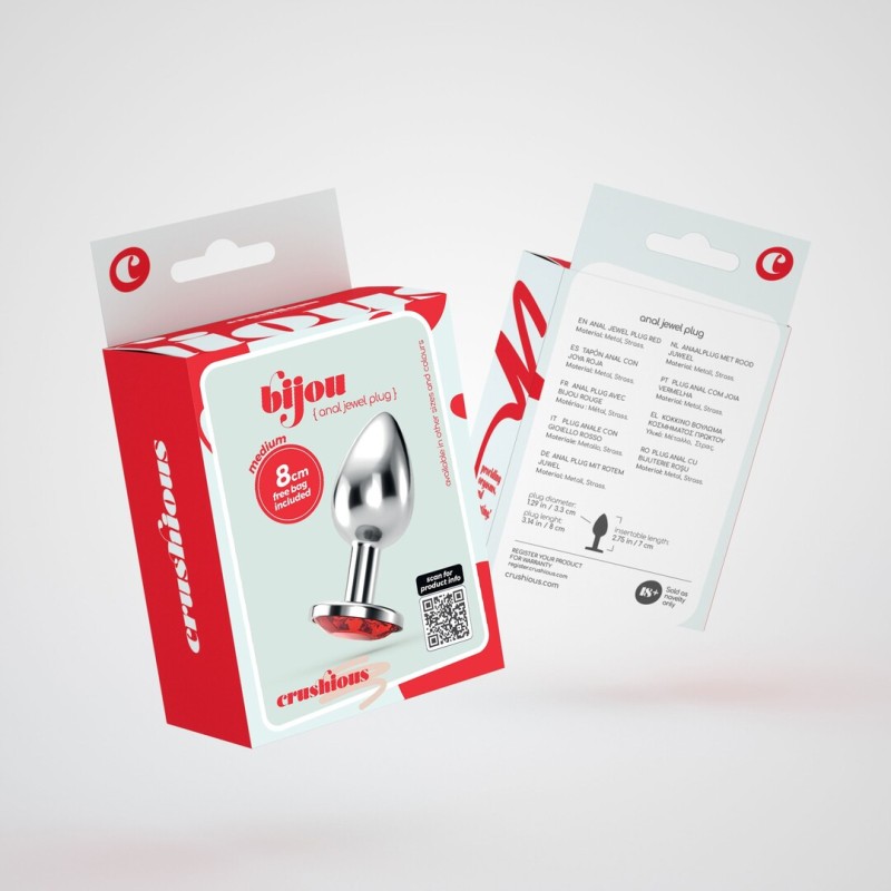 Crushious Bijou Anal Jewel Plug Medium Red