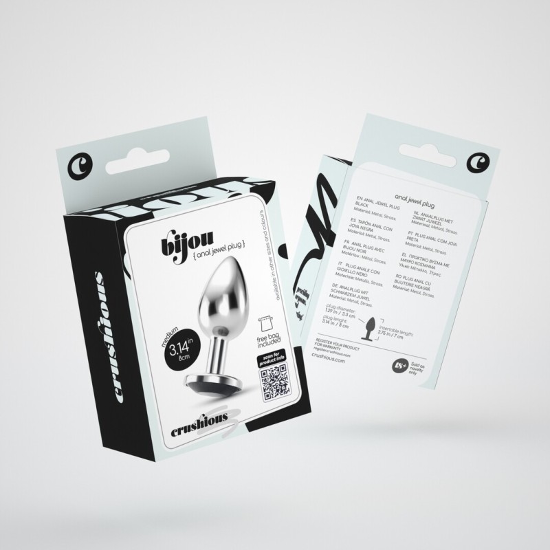 Crushious Bijou Anal Jewel Plug Medium Black