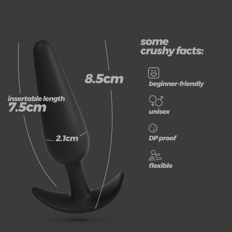 Crushious Tic Silicone Anal Plug Small Black