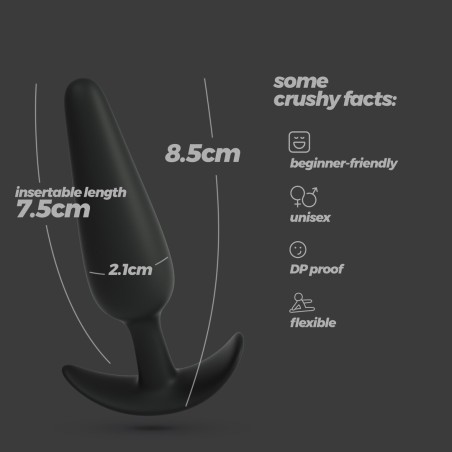 Crushious Tic Silicone Anal Plug Small Black