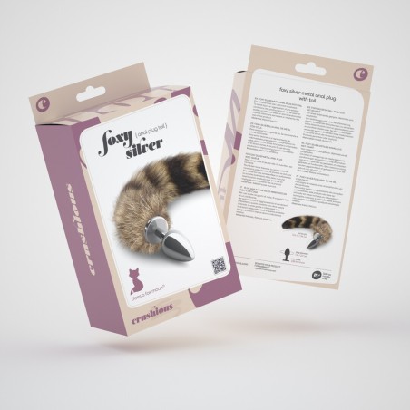 Crushious Foxy Silver Metal Anal Plug with Fox Tail