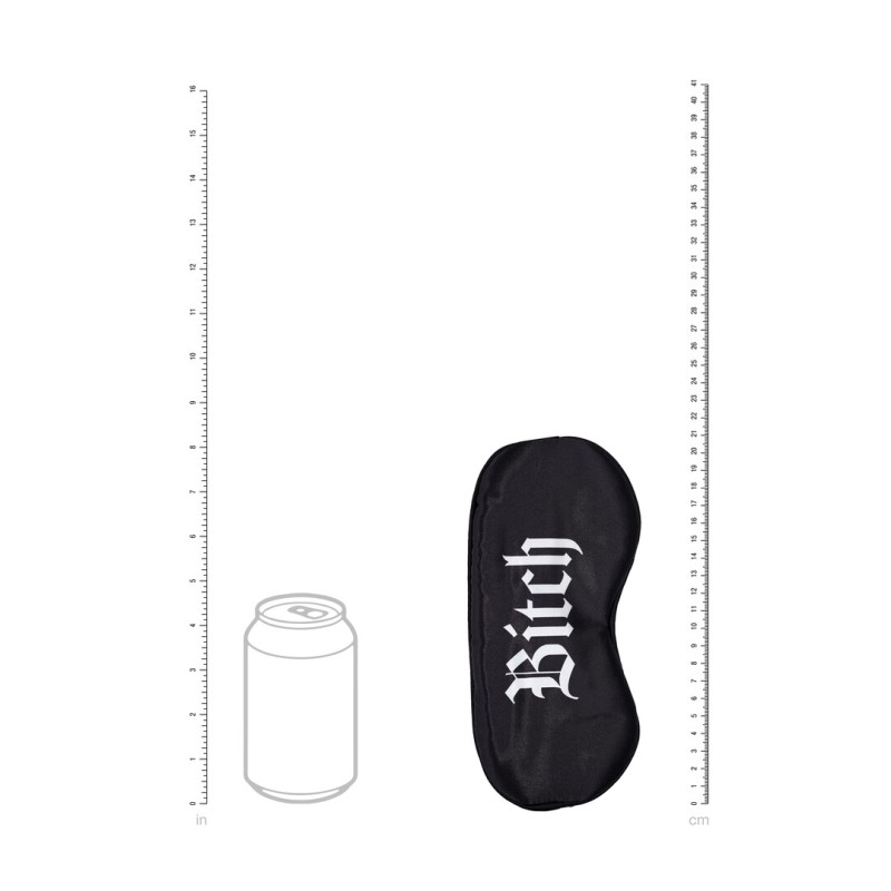 Bitch Printed Satin Eye Mask Sensory Play Black