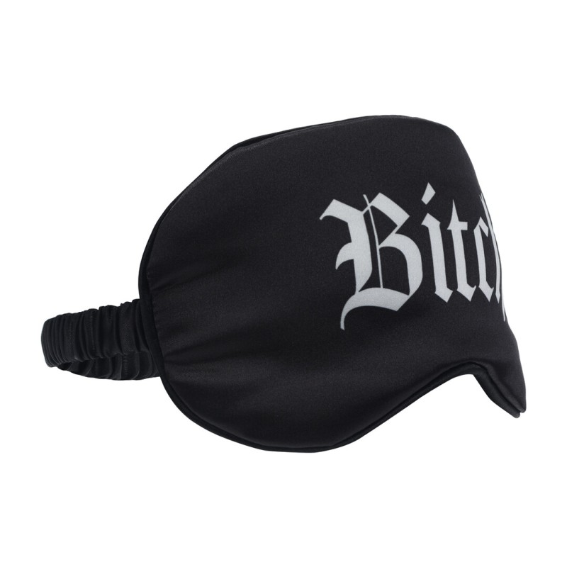 Bitch Printed Satin Eye Mask Sensory Play Black
