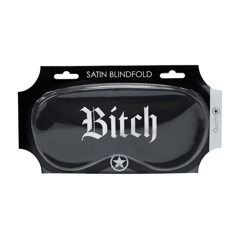 Bitch Printed Satin Eye Mask Sensory Play Black