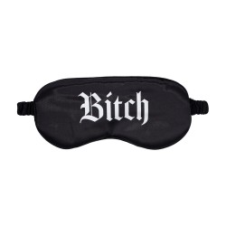 Bitch Printed Satin Eye Mask Sensory Play Black
