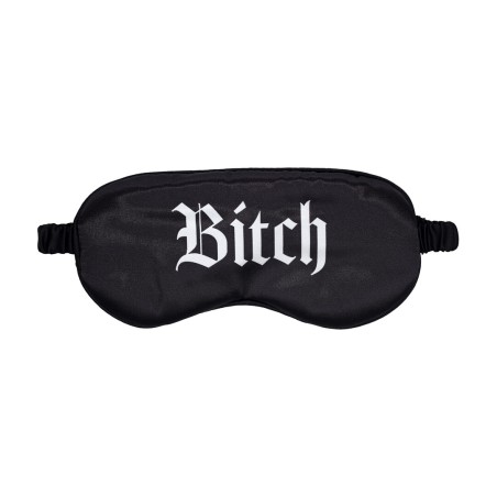 Bitch Printed Satin Eye Mask Sensory Play Black